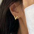The 18K V Letter Stud Earrings