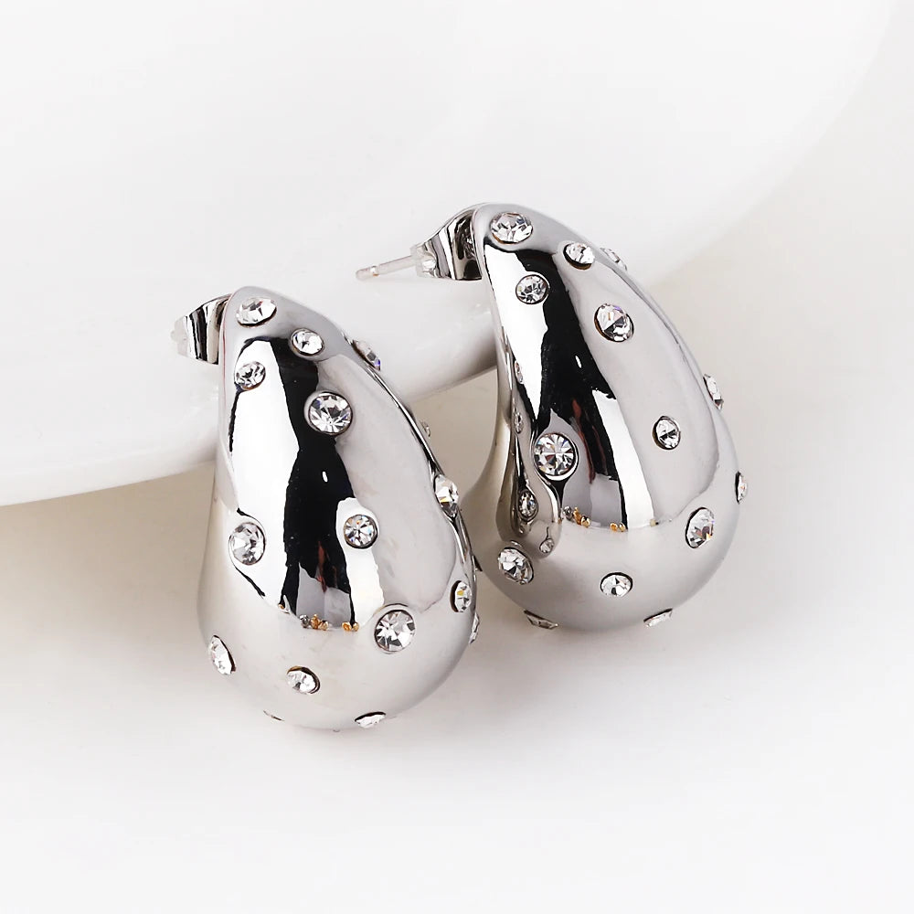 The Water Drop Zircon Stud Earrings