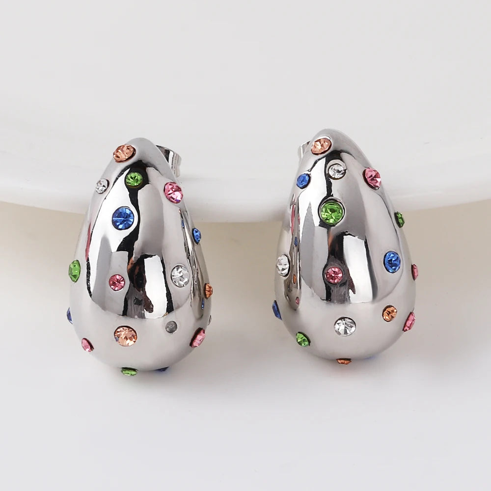 The Water Drop Zircon Stud Earrings
