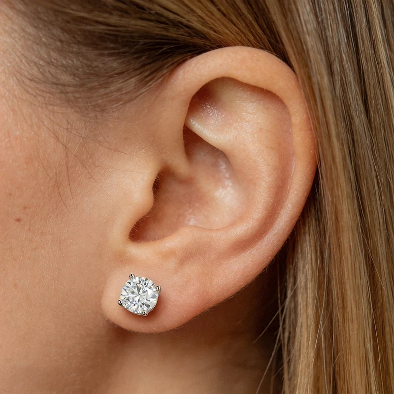 The Moissanite Diamond Stud Earrings