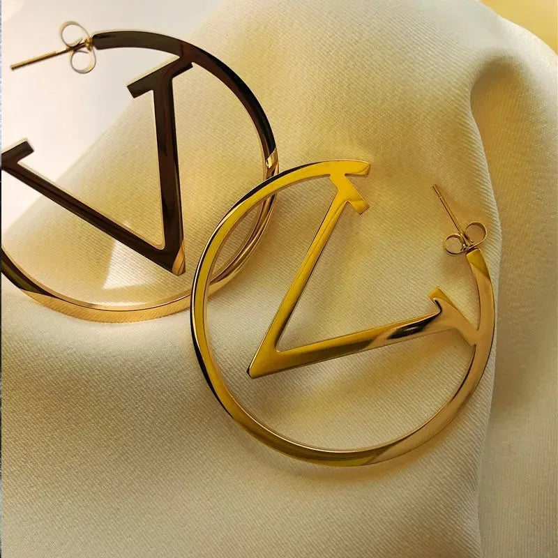 The V Letter Statement Earrings