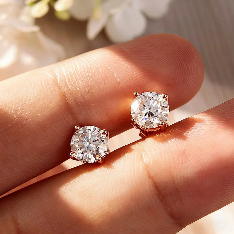 The Moissanite Diamond Stud Earrings