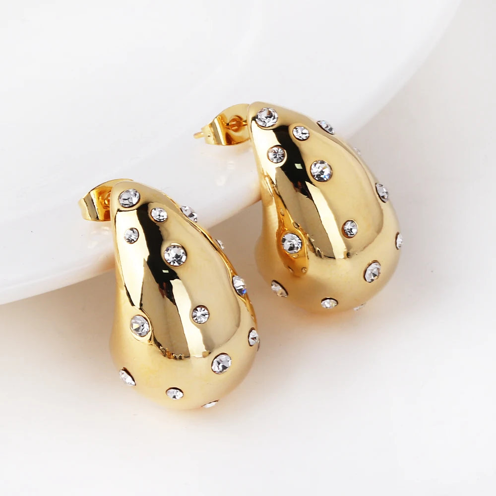 The Water Drop Zircon Stud Earrings