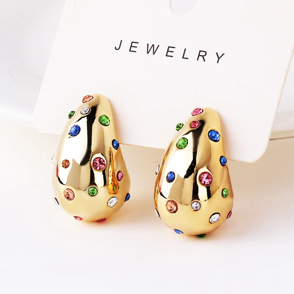 The Water Drop Zircon Stud Earrings