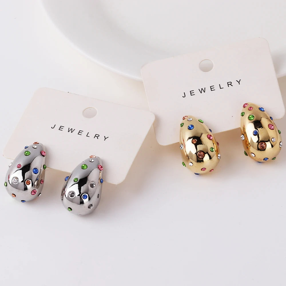 The Water Drop Zircon Stud Earrings